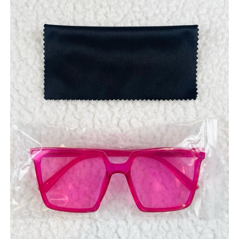 (NIB) RENNES • Hot Pink Square Frame Fashion Glasses - Picture 14 of 16